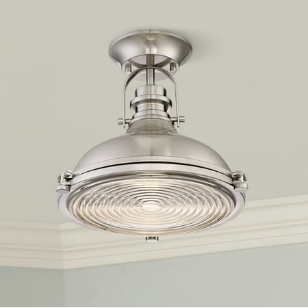 Possini Euro Design Industrial Ceiling Light Semi Flush Mount