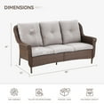 thumbnail image 2 of Behousewell Patio Couch Outdoor Wicker Sofa,Rattan Rattan Wicker 3-Seat Sofa High Back Couch with Premium Cushions for Garden Backyard Porch Poolside, 2 of 7