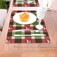 thumbnail image 5 of YFYANG Washable Heat-Resistant Placemats, 70% PVC/30% Polyester, Christmas Checkered Moose Pattern Kitchen Table Mat, 12" x 18" 4 Pcs, 5 of 6