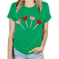 thumbnail image 1 of LSLJS T-shirt à Manches Courtes Imprimé Valentines Day Col Rond Mode Femme Chemise Décontractée Ample, 1 of 6