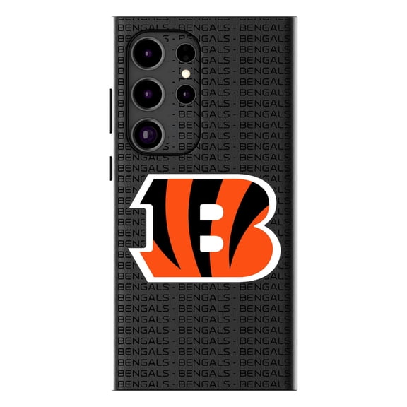Keyscaper Cincinnati Bengals Text Backdrop Galaxy Magnetic Bump Case