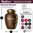 thumbnail image 2 of Ottillie Paws Premier Series - Medium Harvest Brown/Vertical Brass Paws with Laser Personalization, 2 of 6