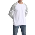 thumbnail image 3 of Seyurigaoka Men Juniors Casual Raglan Long Sleeve T-shirt, Plus Sized Patchwork Round Neck Pullover, 3 of 6
