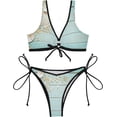thumbnail image 2 of Dreamtimes Seashells Frame on Wooden Nautical Border Bikinis Swimsuit Set for Women, X-Small, 2 of 7