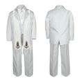 thumbnail image 3 of New Born Baby Boy Teen Christening Baptism Formal White Paisley Suit Silver Gold Patch on Stole SM-20, 3 of 4