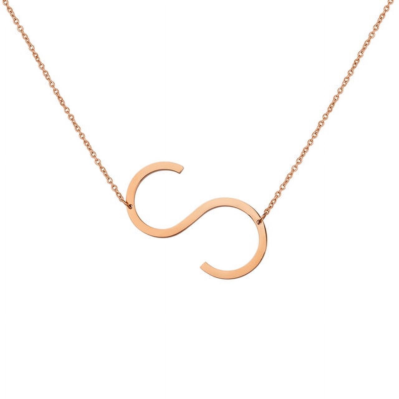 Personalized Initial Letter Necklace with Custom Engraving - Custom Initial Necklace - Oversized Letter Necklace - Sideways Initial Necklace for Women - Gift for Her - Jewelry Gift Set