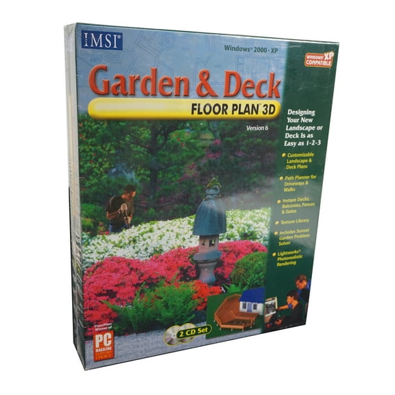 Garden & Deck Floor Plan 3D - 2 CDRom Set - Designing your new landscape or deck is easy!
