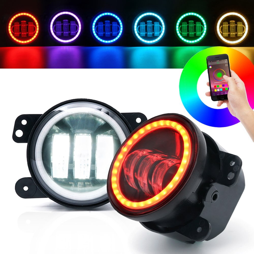 Xprite 4" LED Fog Light With RGB Halo
