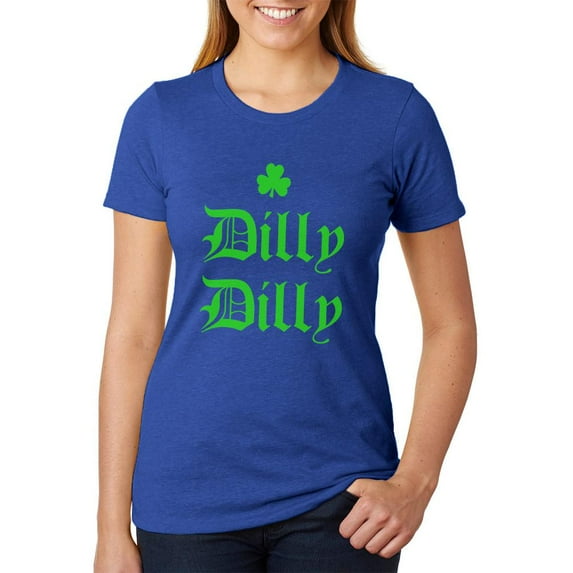 St. Patricks Day Dilly Dilly Shamrock Womens Soft Heather T Shirt