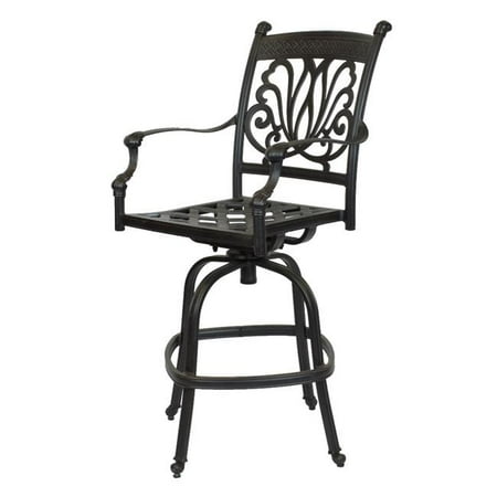 Designer Outdoor Furniture Auckland Comfort Care CC01C Cast Aluminum Designer Counter Outdoor Barstool - 47.4 x 25.6 x 26.6 in. - Set of 2 ()