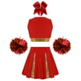 thumbnail image 6 of iiniim Girls Cheer Leader Kids Cheerleading Uniform with Accessories Carnival Party Size 6-16 A Red 16, 6 of 7