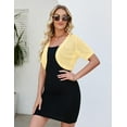 thumbnail image 2 of Yesfashion Women's Short Sleeve Cropped Cardigan Open Front Bolero Shrugs for Dresses Crochet Button Down Sweaters, 2 of 7