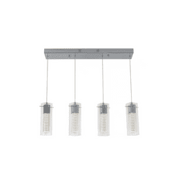 Oracle store 22-Watt Integrated LED 5-Light Chrome Modern Hanging Pendant Light Chande