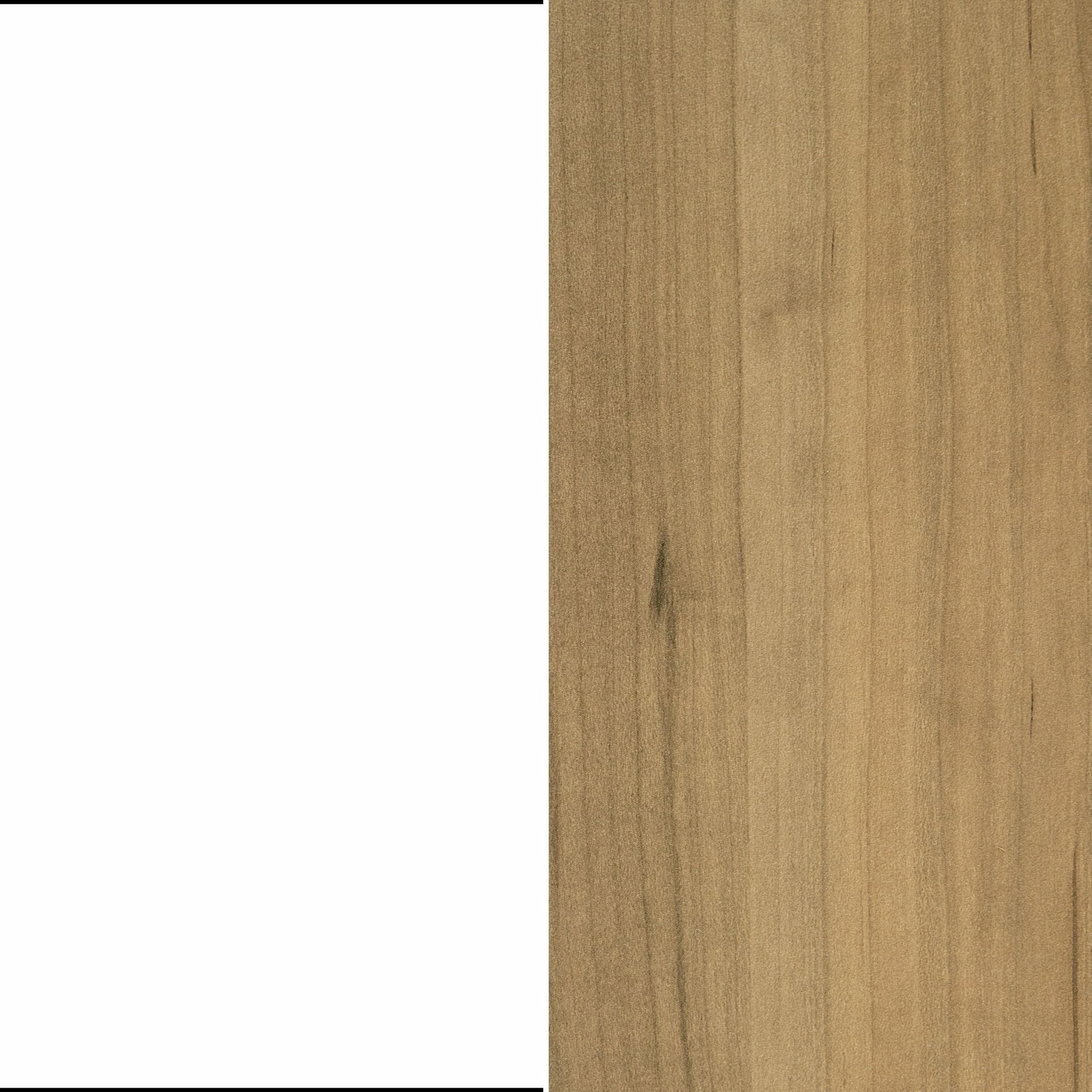 South Shore Toscano 6-Drawer Kitchen Island with Doors and Wine Storage, in White and Maple Nutmeg