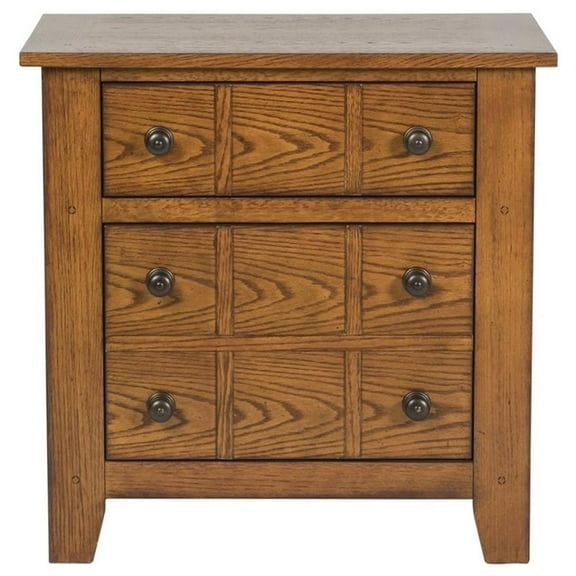 Pemberly Row 2 Drawer Night Stand in Rustic Finish