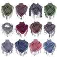 thumbnail image 2 of MINGPAI Shemagh Scarves Keffiyeh Scarf Tassels Colorblock Houndstooth Arab Headscarf, 2 of 13
