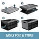 thumbnail image 5 of Cubo de almacenamiento CleverMade, plegable, piedra, 62 L, 3 unidades, 100 kg, 5 of 9