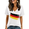 thumbnail image 4 of Women's Football Graphic T-Shirt, Women's V Neck Short Sleeve T Shirt, Casual Letter Print Tee, Fashion Summer Top for Soccer Tournament 2026 Black Size: 2XL, 4 of 6