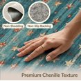 thumbnail image 6 of ODIKA 5'x7' Washable Area Rug Non-Slip, Low Pile, Stain Resistant Teal Stars Tossed Vintage Distressed Plank Look Terracotta Round for Guest Room, Lounge, Apartment, 6 of 7