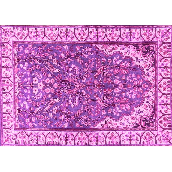 Ahgly Company Indoor Rectangle Animal Pink Traditional Area Rugs, 7' x 9'