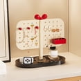 thumbnail image 1 of Desk Jewelry Organizer, Pegboard Display Stand for Earrings, Necklaces, Rings, Storage Box for Small Accessories, Compact ABS Material with Red Bow for Vanity Table and Desk Organization, 1 of 7