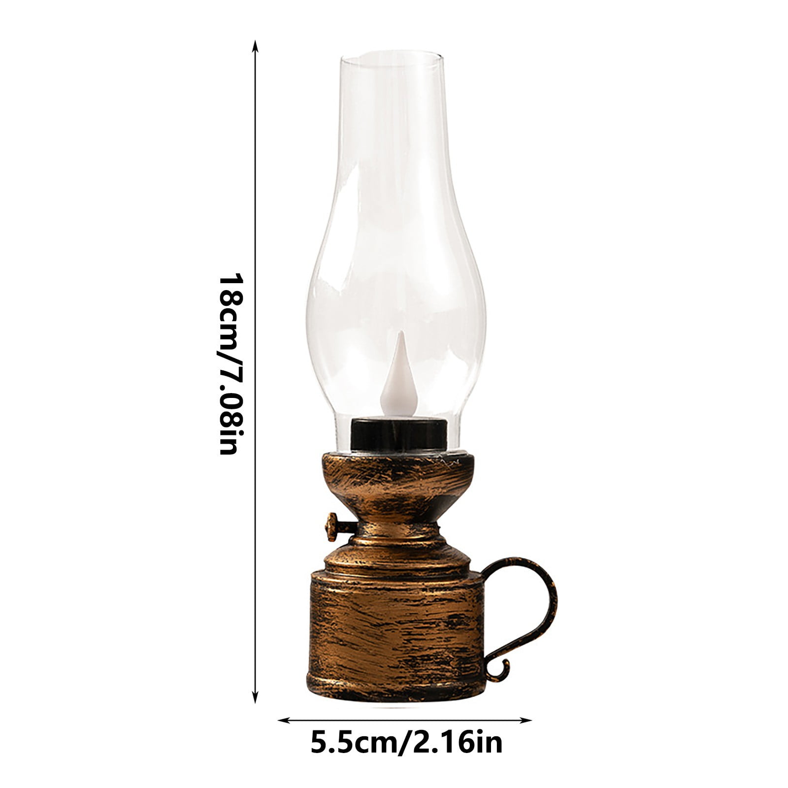 Vintage Flameless Kerosene Lamp LED Battery Operated Table Lamp, Retro Oil Lantern for Bedroom, Living Room & Emergency Lighting | Indoor Decorative Ambient Light,Halloween Christmas Gift