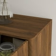 thumbnail image 6 of 55.1" Wide Modern Buffet Cabinet with Storage, Fluted Sideboard Cabinet with Adjustable Shelves, Wood Accent Cabinet Console Table for Living Roon Kitchen, Walnut, 6 of 8