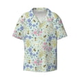 thumbnail image 4 of Salouo Honey Bees And Flowers Pattern Cuban Collar Shirts for Men Button-Down Shirt Men's Short Sleeve Shirts Hawaiian Shirts Casual Shirts -X-Large, 4 of 6