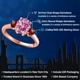 thumbnail image 2 of Gem Stone King 18K Rose Gold Plated Silver Pink Moissanite and Red Garnet Engagement Ring for Women | 2.74 Cttw | Oval 9X7MM | Gemstone Birthstone | Size 6, 2 of 6
