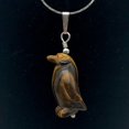 thumbnail image 4 of Tigereye Penguin Pendant Necklace | Semi Precious Stone Jewelry | Silver Pendant, 4 of 7