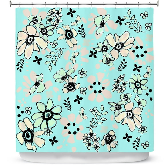 Shower Curtains 70" x 93" from DiaNoche Designs by Julie Ansbro - Doodles Blue