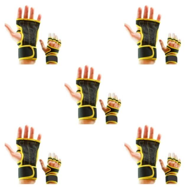 Wweixi 2piece Best Grip And Comfort With Durable Fitness Gloves Multifunctional Yellow S 5Set