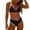 Black, variant on UTSJKR Women's V Neck Colorblock Tie Back Bikini Swimsuit, Padded Wireless 2 Piece Bathing Suit for Summer Vacation Beach Wear Light Blue S