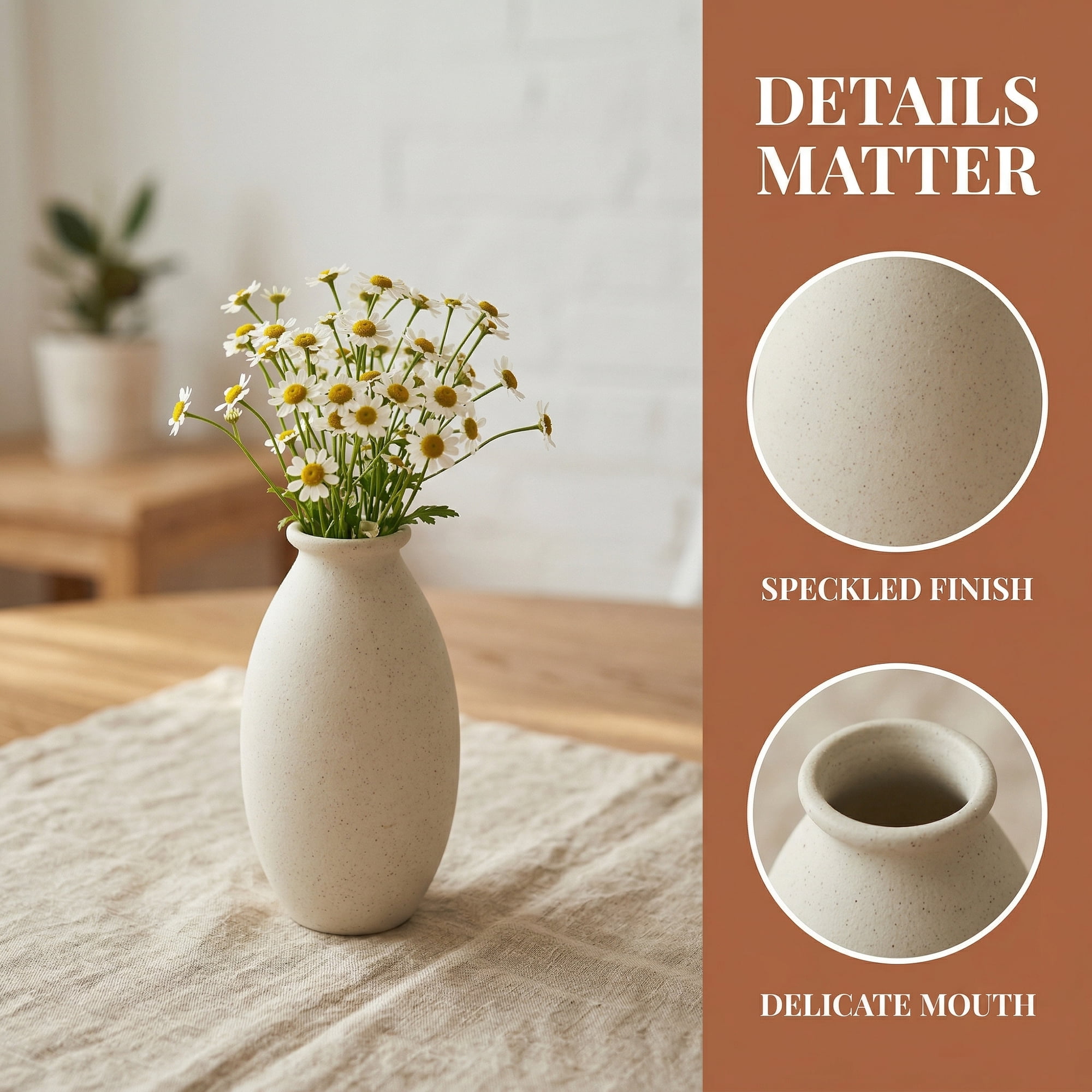 Unique Bargains Geometric Ribbed Minimalist Ribbed Flower Vase 2.2"L x 2.2"W x 4.3"H
