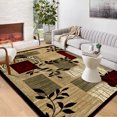 thumbnail image 2 of Hasoo 8' x 10' Large Area Rug for Living Room Bedroom Modern Floral Rug Ultra Soft Non Slip Non Shedding Rug, Brown/Red, 2 of 5
