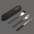thumbnail image 4 of Dinnerware Sets Stainless Steel Flatware Reusable Students Use Simple Design Travel Accessories For Picnic Family Gatherings, 4 of 10