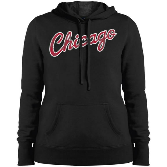 Chicago MJ Retro Script Distressed Ladies' Hooded Sweatshirt