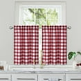 thumbnail image 2 of Haperlare 28"Wx30"L Red White Kitchen Curtains Buffalo Plaid Tier Curtains Light Filtering Rod Pocket Cafe Curtains for Living Room, 2 Panels, 2 of 6
