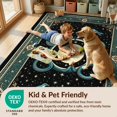 thumbnail image 4 of Design&I 6'x9' Washable Area Rug Oversized Skid-Resistant Snake Round Gothic Pentagram Serpent Vintage Raven Moody Goth for Living Room, Family Indoor, 4 of 7