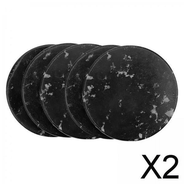 Set de 3 Pinceles Profesionales para Extensiones de Pestañas en Piedra Natural , Negro, 2 piezas