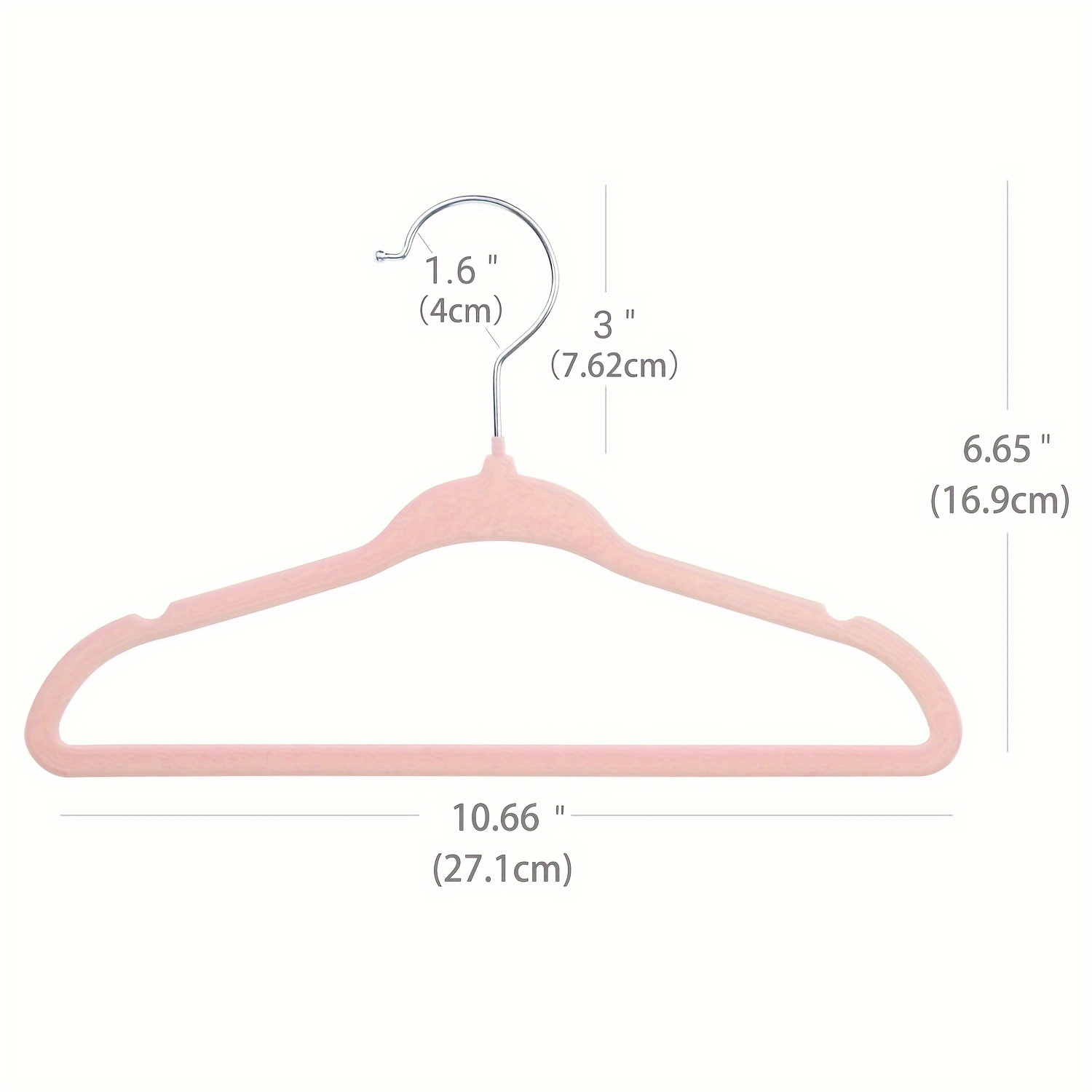 EasyPAG Velvet Hangers 50 Pack for Babies, Non-Slip Clothes Hangers, Suit Hangers with Shoulder Notches, Pants Bar, 360° Swivel Hook, Space-Saving, for Closet, Pink