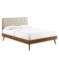 thumbnail image 3 of Modway Bridgette Queen Wood Platform Bed With Splayed Legs in Walnut Beige, 3 of 11