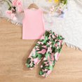 thumbnail image 4 of Edvintorg 0-6 Years Clothes for Girls Letter Print Solid Sleeveless Top Camouflage Pants Two-Piece Lounge Set Children's Clothing Girls Fashion Outfits, 4 of 4