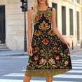 thumbnail image 2 of Vestido Largo de Manga Larga para Mujeres Casual sin Posicionamiento Impreso sin Mangas Suelto con Cuello Redondo Y Bolsillos, Vestido de Poliéster Elástico Suave para Uso Diario, 2 of 7