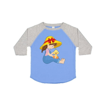 

Inktastic Farming Girl with Baby Chick Gift Toddler Toddler Girl T-Shirt