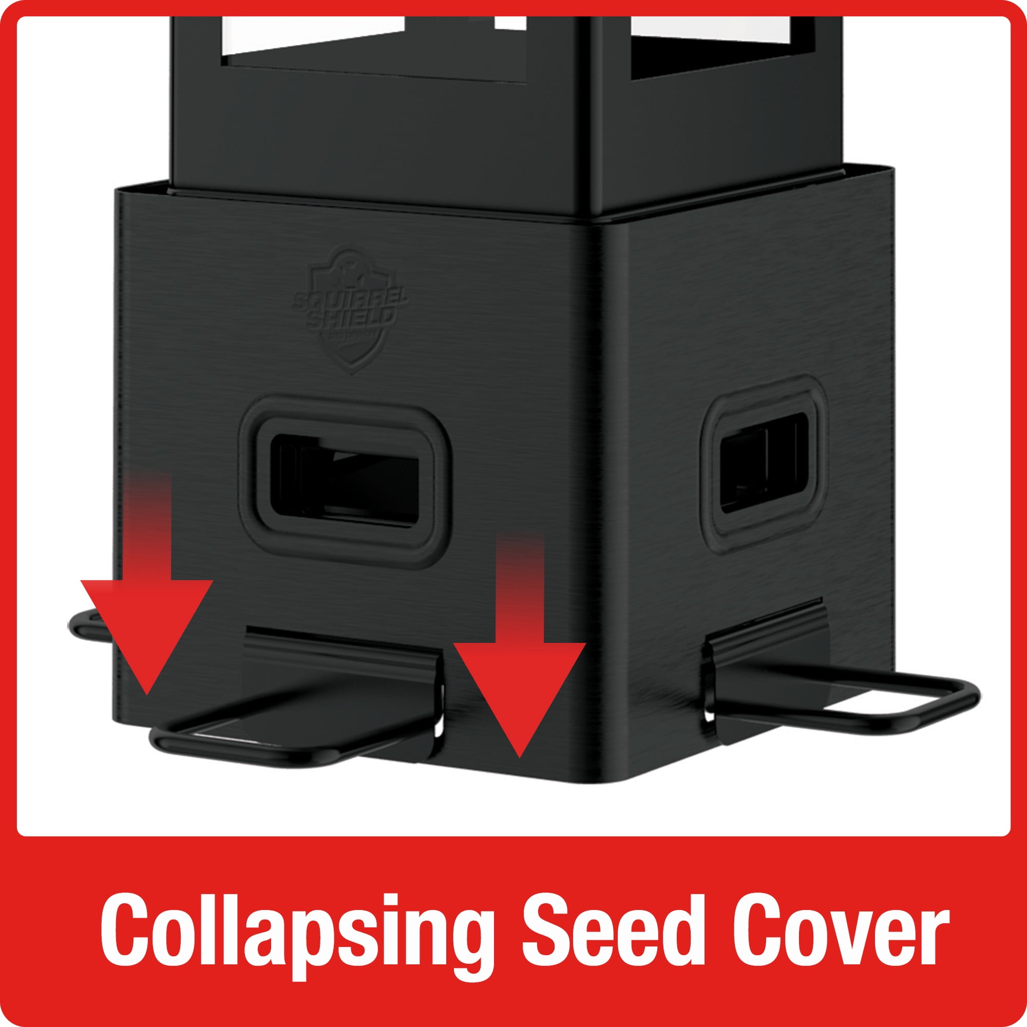 Squirrel Shield Metal Squirrel Proof Choice Lantern Feeder 3.1QT, Black