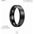 thumbnail image 2 of Set 1 Anillos Hombre Clasicos de Acero Inoxidable. Anillos de Mujer Resistentes y Elegantes Xtellar negro, 2 of 4