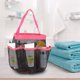 thumbnail image 3 of Bolsa de malla portátil plegable con múltiples bolsillos, organizador de almacenamiento en red, accesorios de baño (rosa roja), 3 of 8