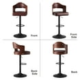 thumbnail image 6 of Hawsaiy Wooden Bar Stools Set of 4, Adjustable Height 24.5-33.5IN, Wooden Bar Chairs with PU Leather Upholstery, Back & Footrest for Kitchen, Dining, and Home Bar, 6 of 9