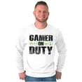thumbnail image 4 of Gamer On Duty Video Games Nerdy Geeky Men's Long Sleeve Tee T Shirt Brisco Brands X, 4 of 6